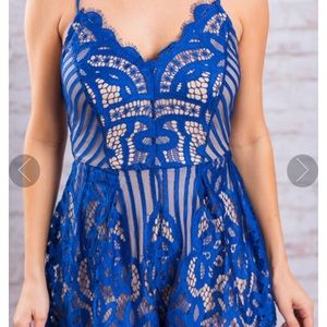 Blue Lace Romper